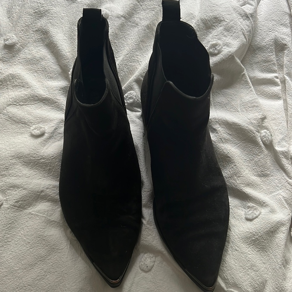 acne black pointy boots